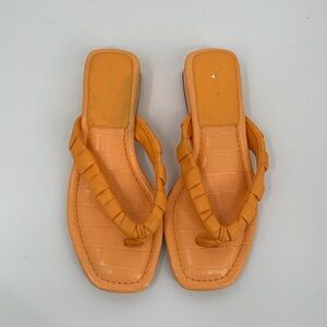 Circus NY Jacinda thong flip flop sandal shoe heel creamsicle orange slide 8.5